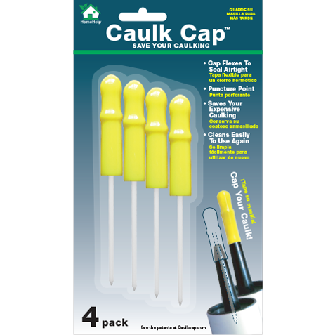 Caulk Cap CCY-4 reusable caulk tube sealer caps 4-Pack